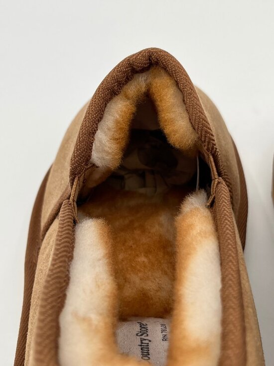 Vermont Country Store Slipper Tan Size 12M Leather Shearling Lined Slip On main image 12